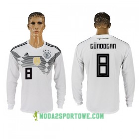 Koszulka Niemcy Gundogan 8 Mistrzostwa Świata 2018 Domowe Stroje Piłkarskie Długi Rękaw